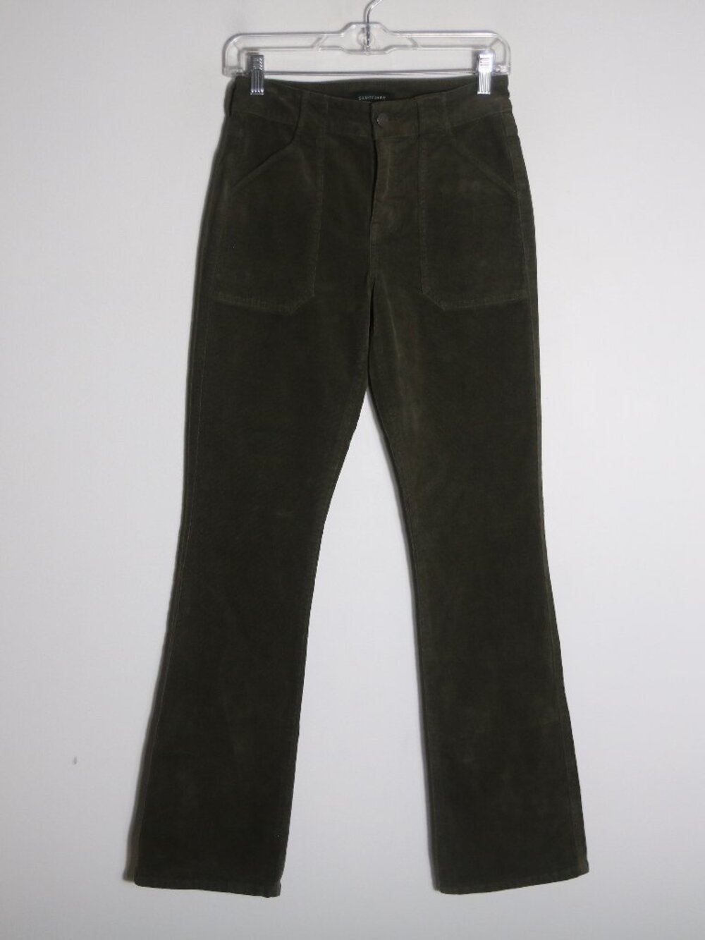 Sanctuary Hayden Bootcut Corduroy Pants Green 25‎ Mid Rise Retro Stretch Boho